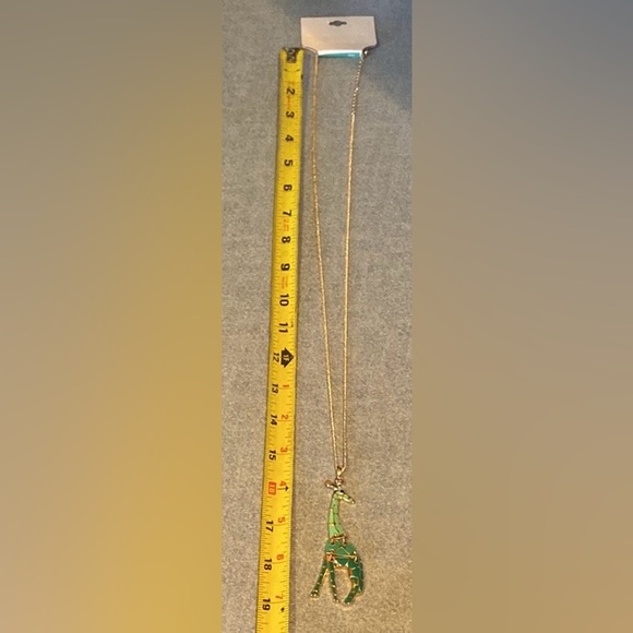 Vintage Necklace Boho Giraffe Enamel Pendant Ombré Turquoise Green - Picture 8 of 8